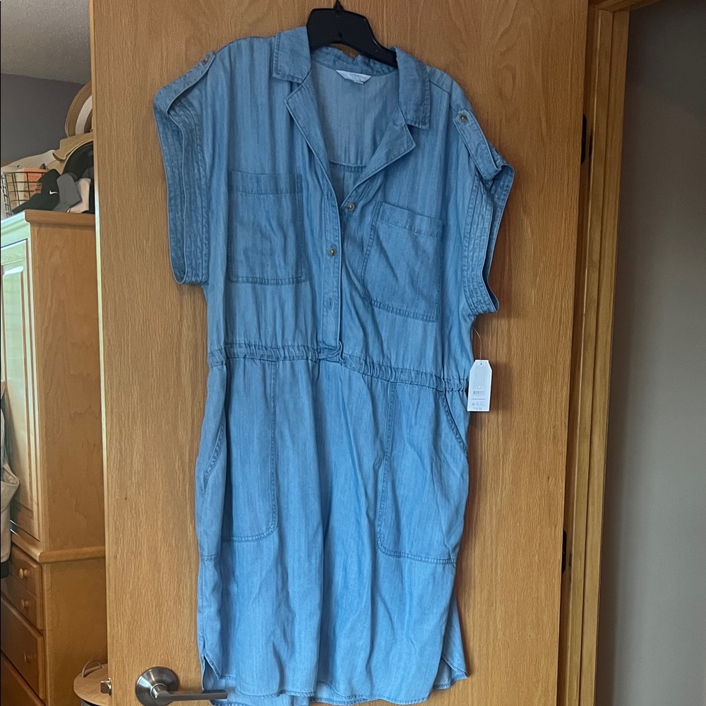 Light Blue Denim Shirt Dress